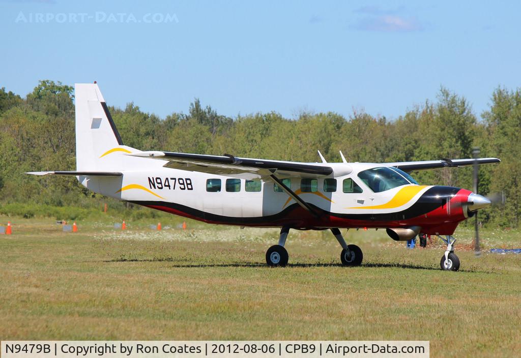 N9479B, 1988 Cessna 208B C/N 208B0082, This Cessna 208B used for skydiving has just landed to pick up another load of jumpers at the Baldwin Ontario Airport