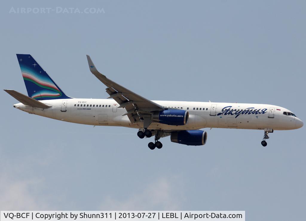 VQ-BCF, 1996 Boeing 757-23N C/N 27974, Landing rwy 07L