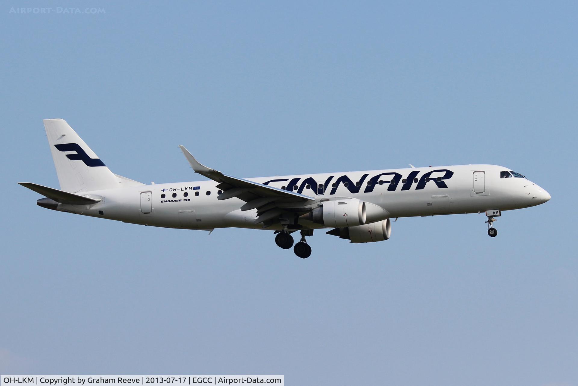 OH-LKM, 2008 Embraer 190LR (ERJ-190-100LR) C/N 19000160, About to land.