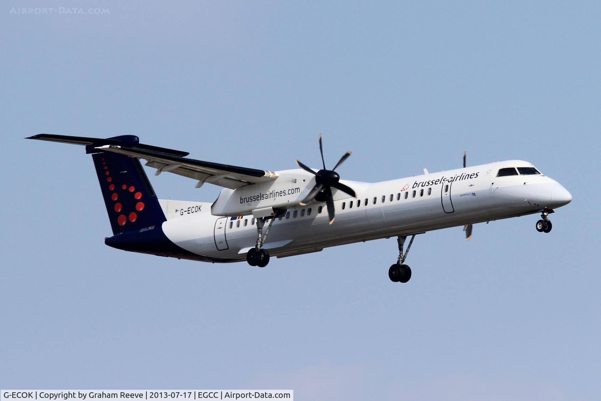 G-ECOK, 2008 Bombardier DHC-8-402Q Dash 8 C/N 4230, About to land.