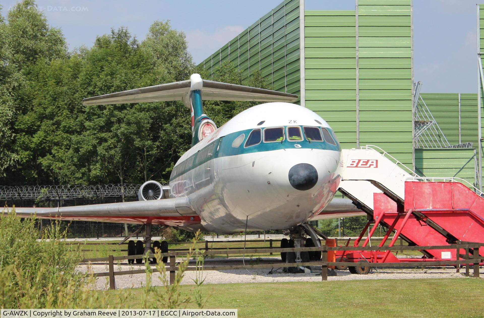 G-AWZK, 1971 Hawker Siddeley HS-121 Trident 3B-101 C/N 2312, Parked at Manchester.
