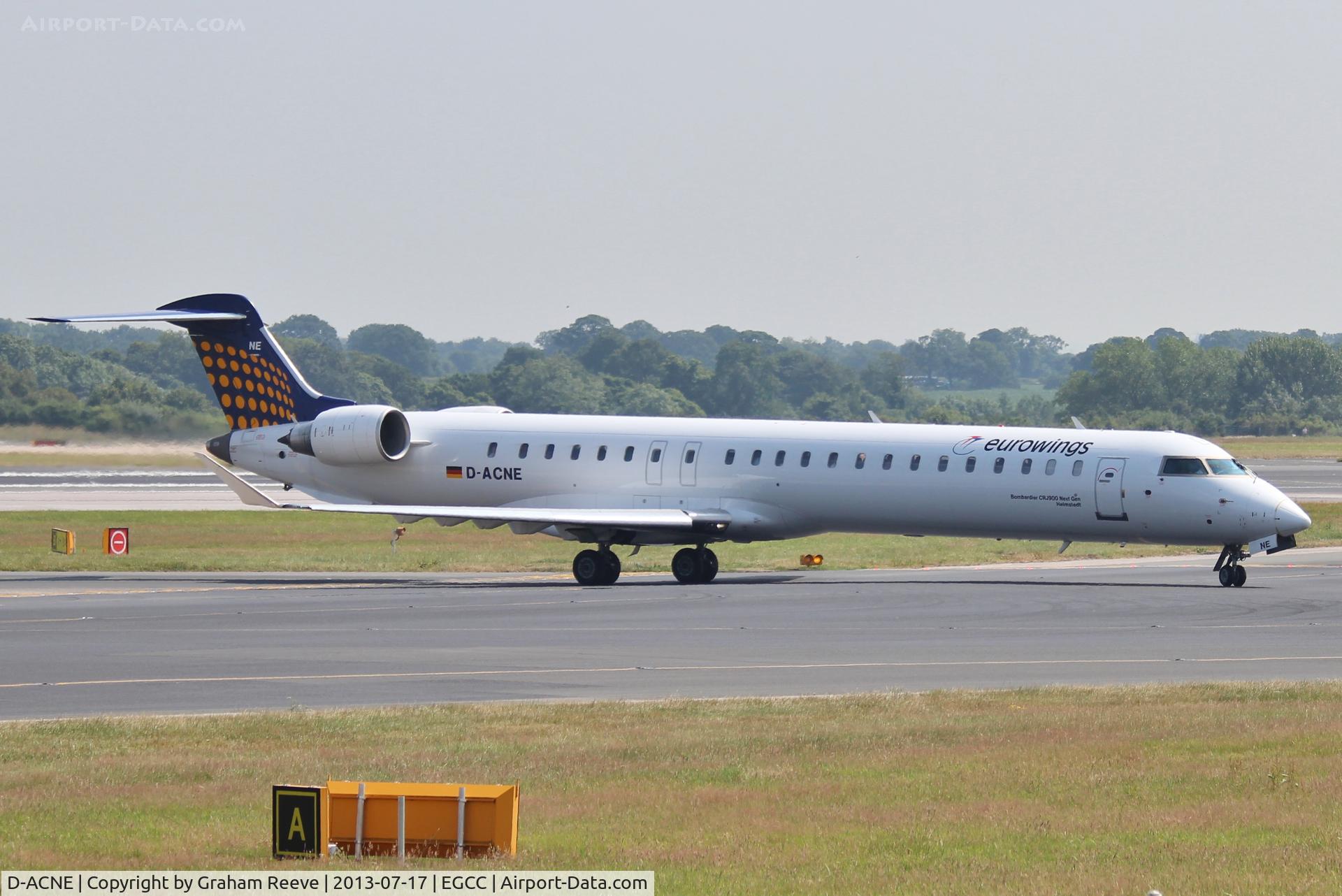 D-ACNE, 2009 Bombardier CRJ-900ER (CL-600-2D24) C/N 15241, Just landed.