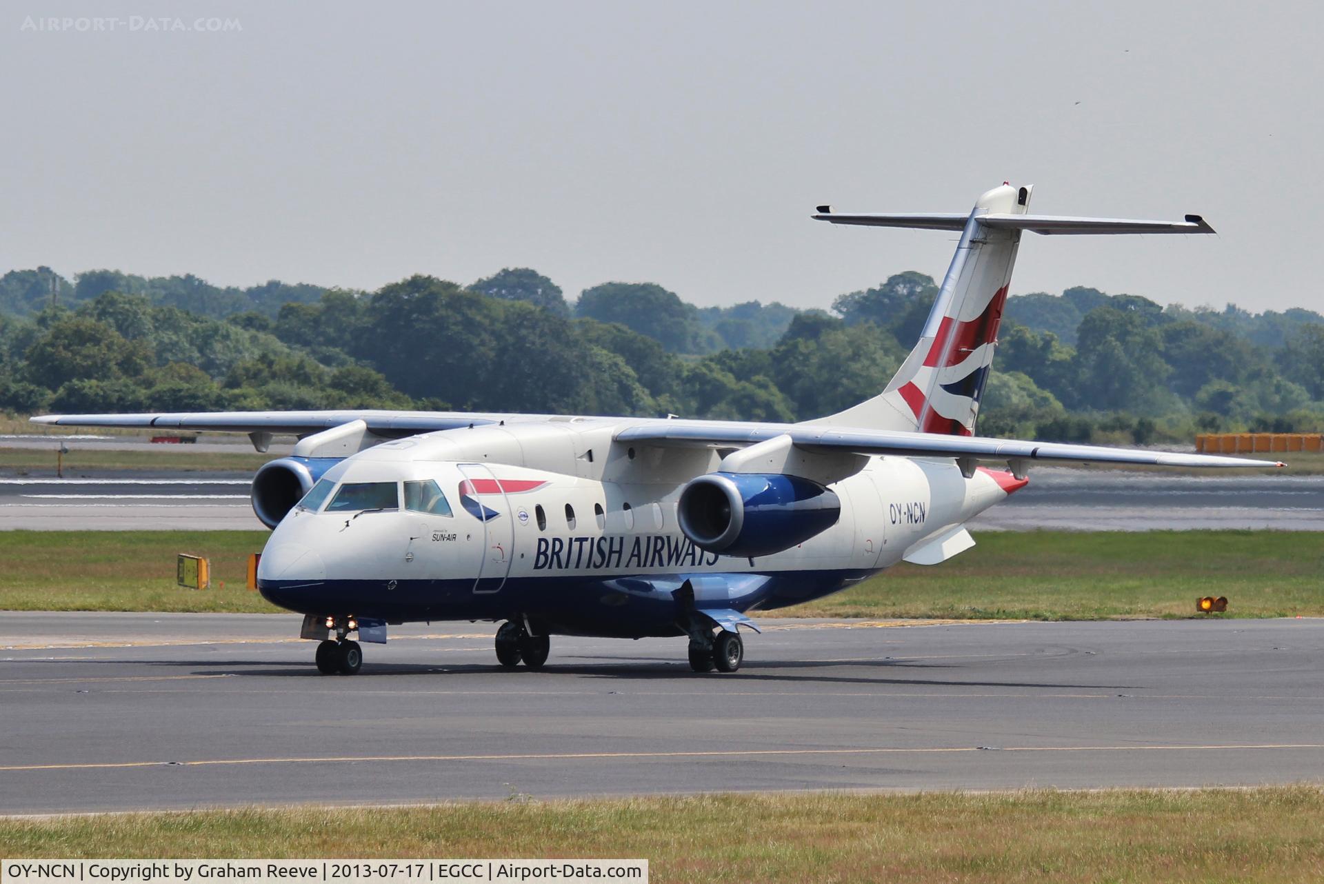 OY-NCN, 2001 Fairchild Dornier 328-310 328JET C/N 3193, Just landed.