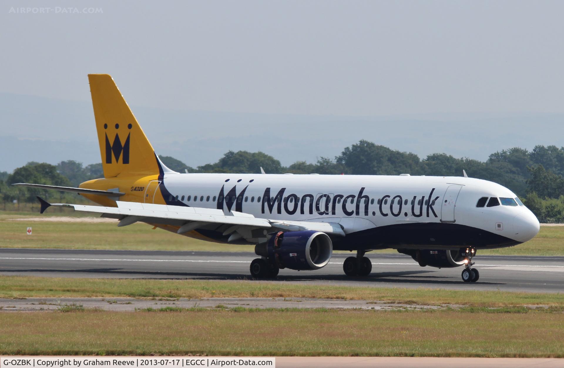 G-OZBK, 2000 Airbus A320-214 C/N 1370, Just landed.
