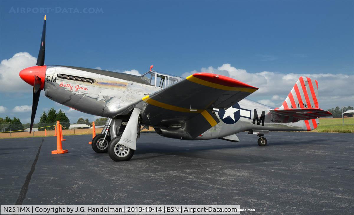 N251MX, 1943 North American P-51C-10 Mustang C/N 103-22730, At Easton MD.