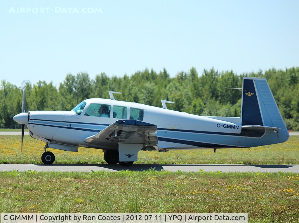 C-GMMM, 1975 Mooney M20F Executive C/N 22-1269, This 1975 Mooney M20F is taxiing for takeoff at  the Peterborough Ontario Airport