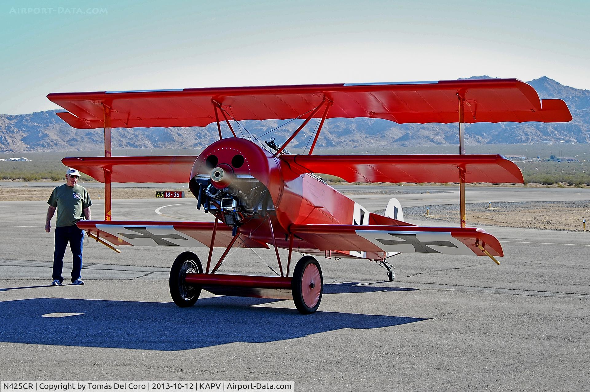 N425CR, 2011 Fokker Dr.1 Triplane Replica C/N 11178, N425CR Grube Christopher R FF-DR1 C/N 11178 - Fokker Dr.1 Triplane (Full Size Flying Replica)

12th Annual Apple Valley Air Show

Apple Valley Airport (APV) (KAPV)
California, USA
TDelCoro
October 12, 2013