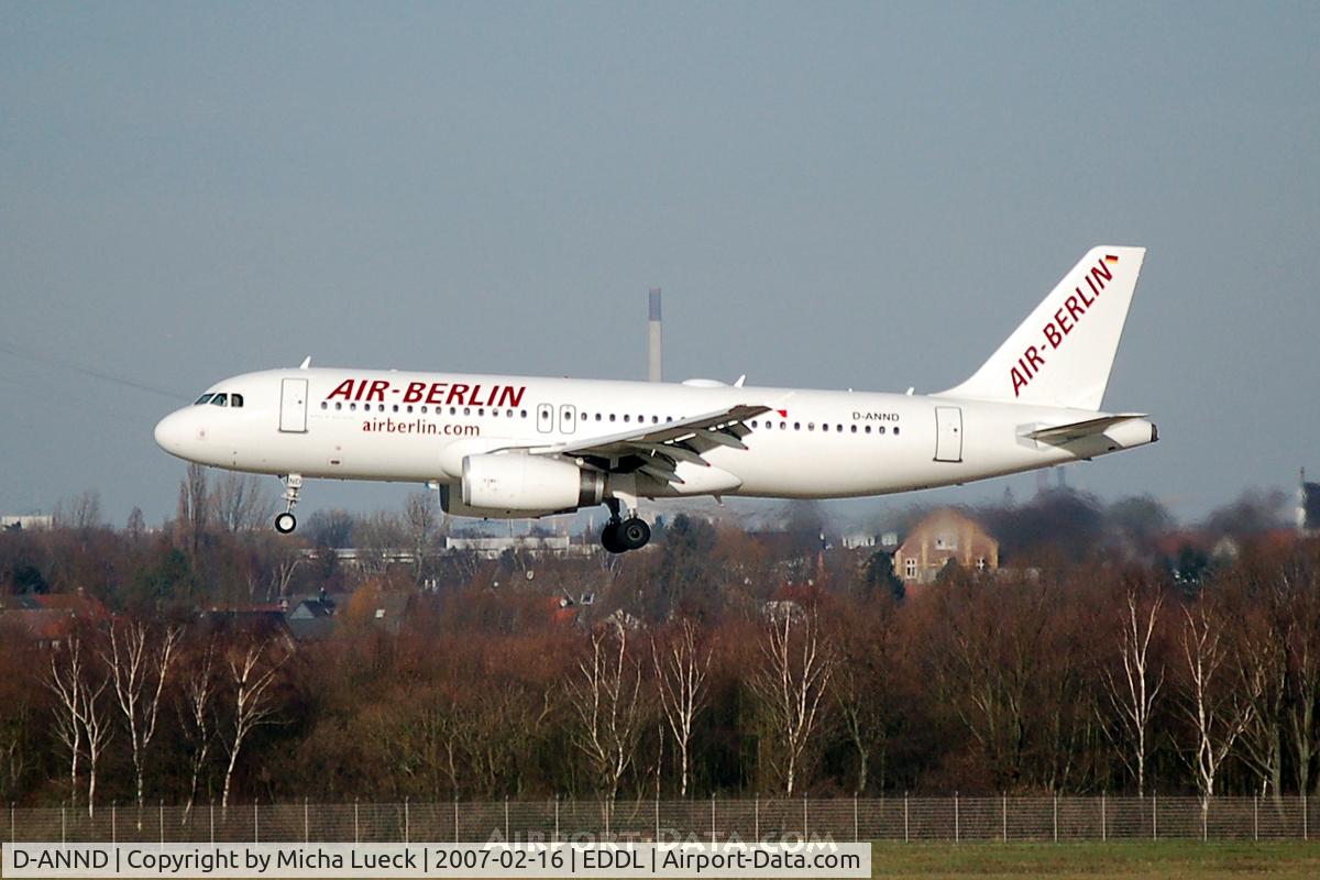 D-ANND, 2001 Airbus A320-232 C/N 1546, At Düsseldorf