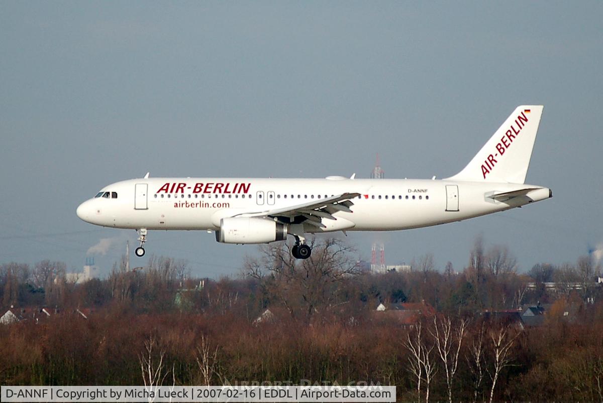 D-ANNF, 2001 Airbus A320-232 C/N 1650, At Düsseldorf