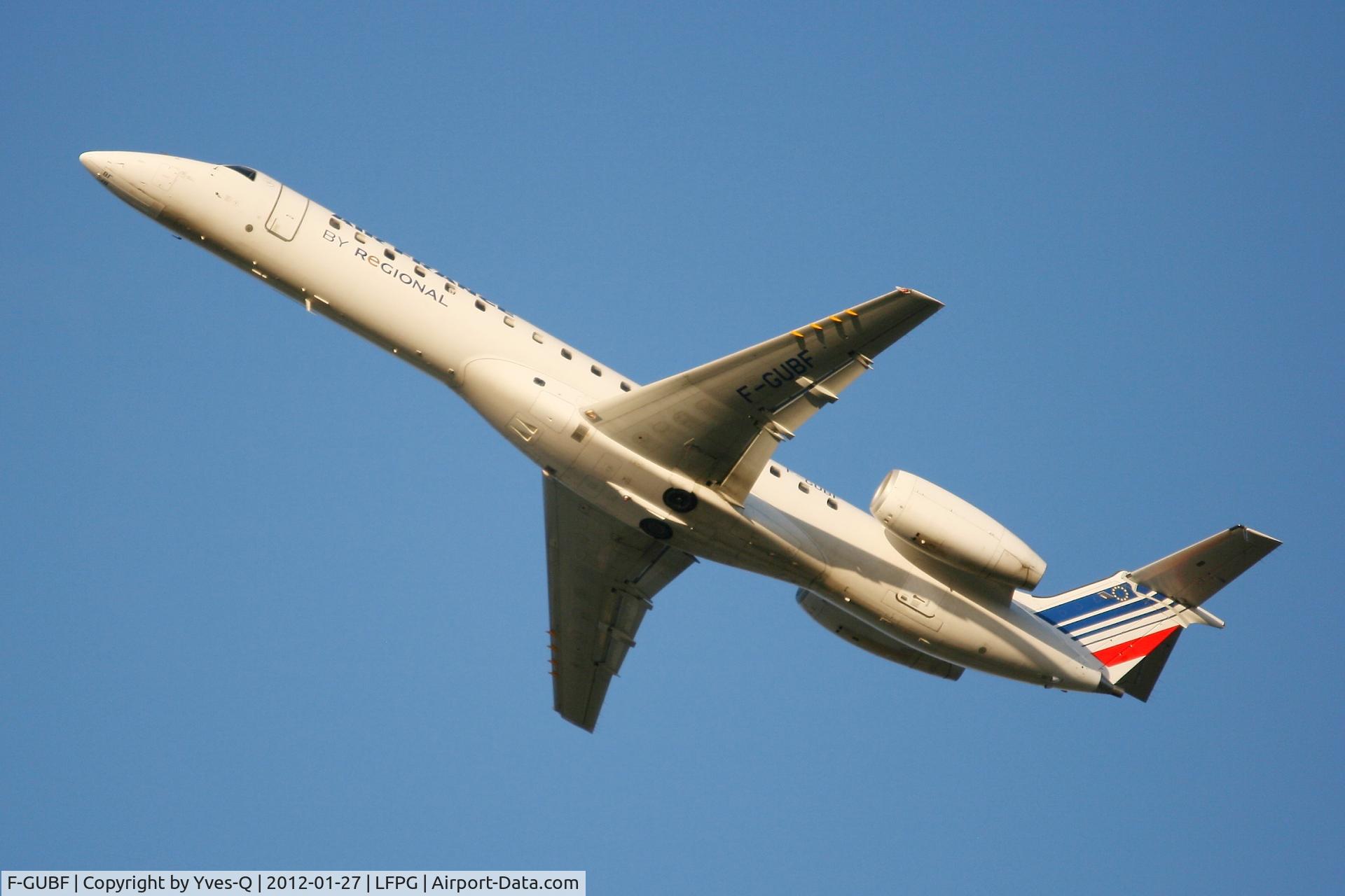 F-GUBF, 2002 Embraer EMB-145MP (ERJ-145MP) C/N 145669, Embraer 145MP, Take off rwy 26R, Roissy Charles De Gaulle Airport (LFPG-CDG)