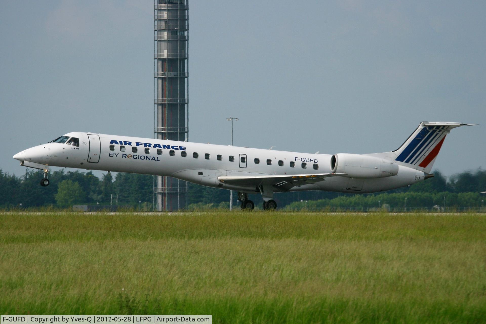 F-GUFD, 1999 Embraer ERJ-145LR (EMB-145LR) C/N 145197, Embraer EMB-145LR, Landing Rwy 26L, Roissy Charles De Gaulle Airport (LFPG-CDG)