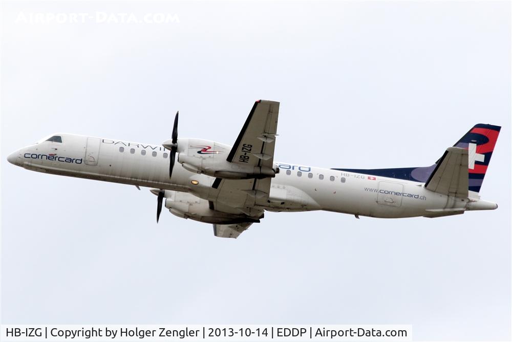 HB-IZG, 1995 Saab 2000 C/N 2000-010, Flying in a circle from LEJ to CDG to AMS to LEJ....