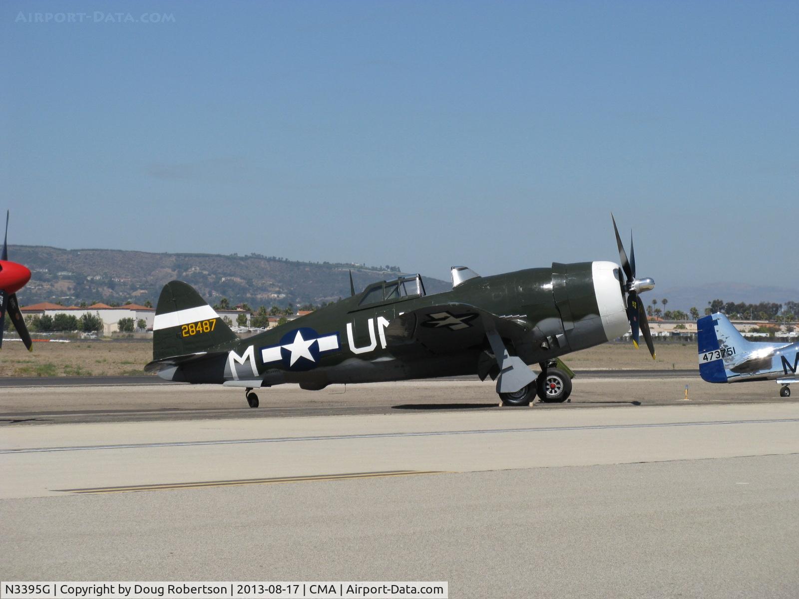 N3395G, 1942 Republic P-47G-15-CU Thunderbolt C/N 42-25254, 1942 Republic P-47G THUNDERBOLT, P&W R-2800 Double Wasp  2,300 Hp, on flight line