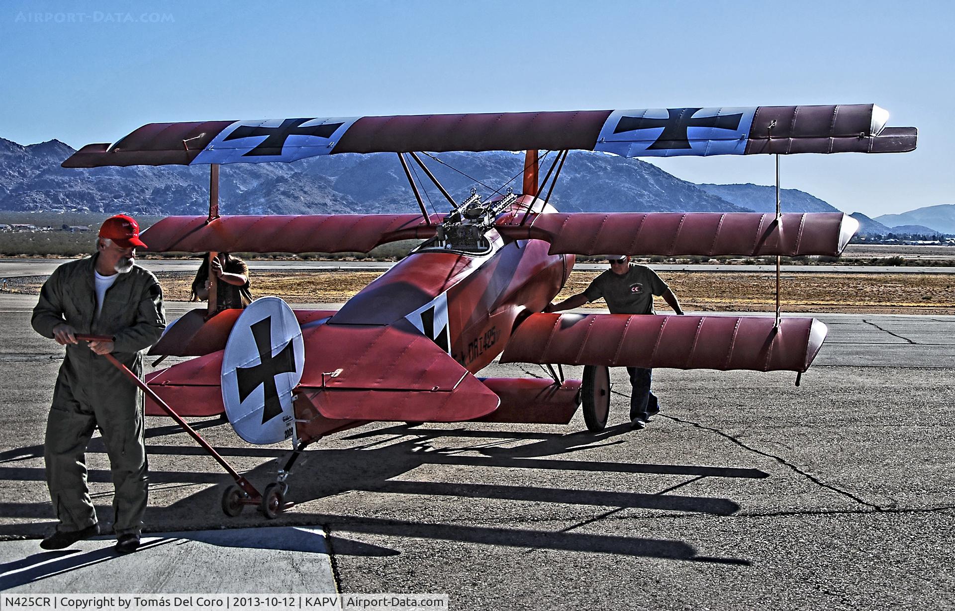 N425CR, 2011 Fokker Dr.1 Triplane Replica C/N 11178, N425CR Grube Christopher R FF-DR1 C/N 11178 - Fokker Dr.1 Triplane (Full Size Flying Replica)

12th Annual Apple Valley Air Show

Apple Valley Airport (APV) (KAPV)
California, USA
TDelCoro
October 12, 2013