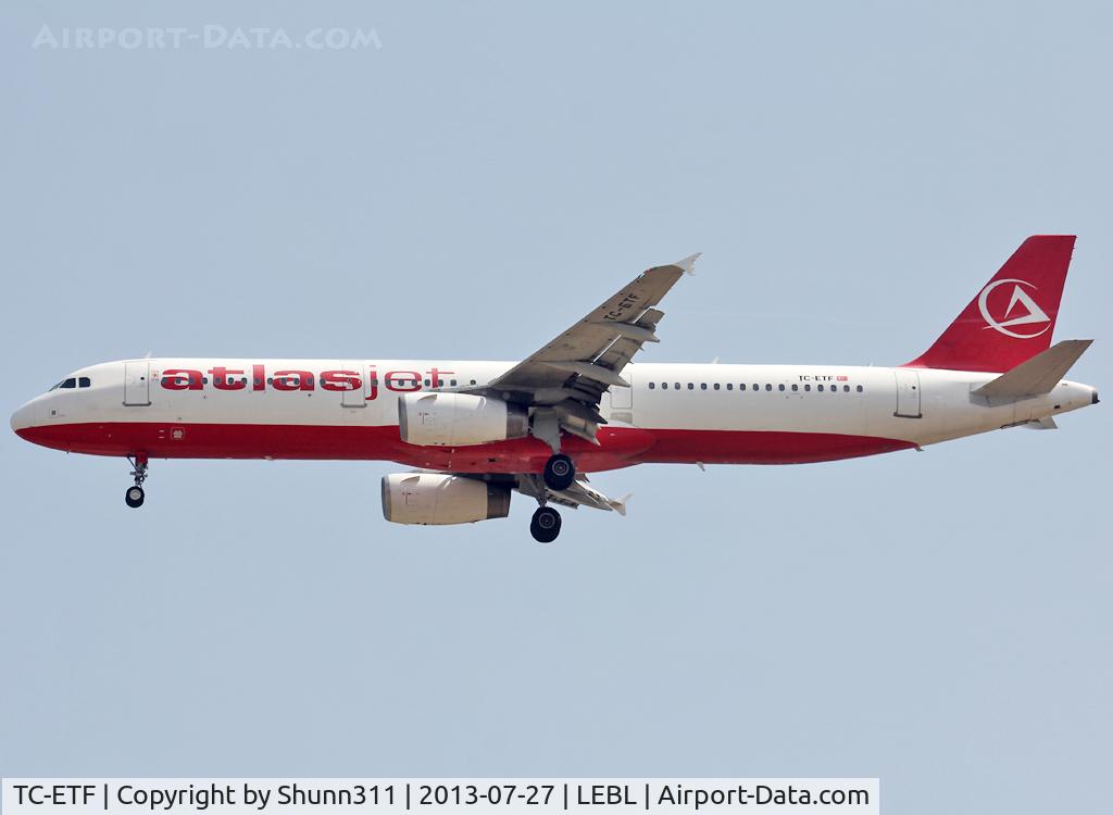 TC-ETF, 2001 Airbus A321-231 C/N 1438, Landing rwy 07L