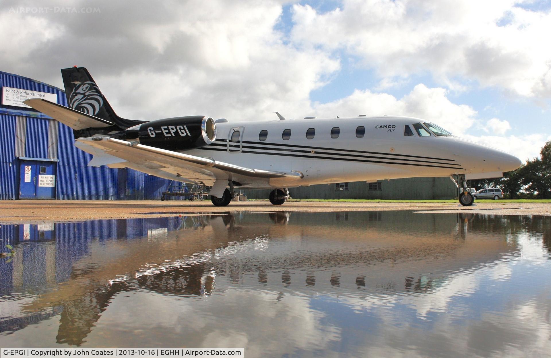 G-EPGI, 2012 Cessna 560XL Citation XLS+ C/N 560-6106, Leaves paintshop..after a bit of a shower!