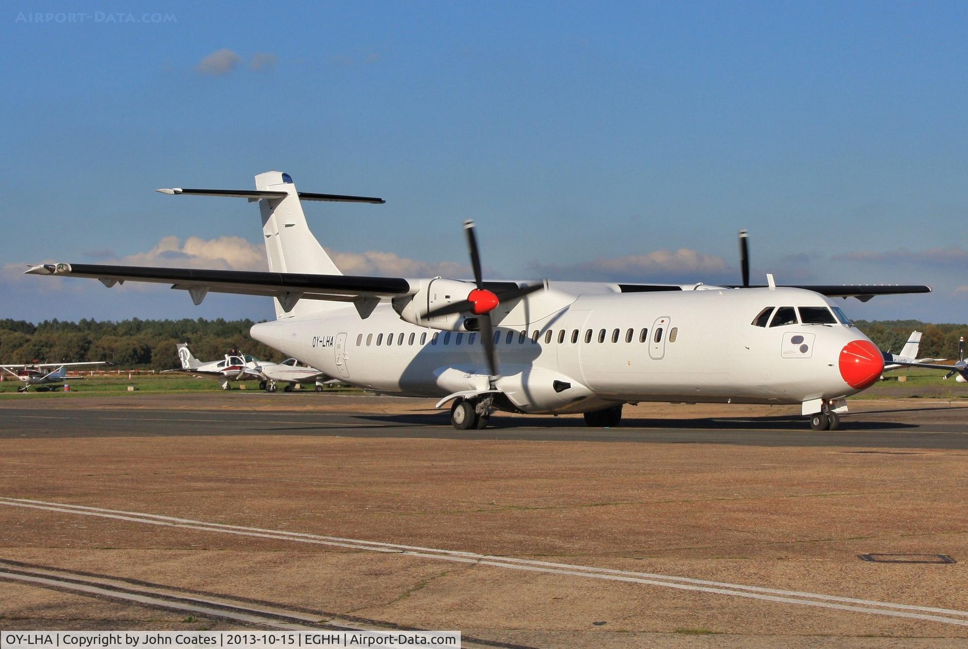 OY-LHA, 1997 ATR 72-202 C/N 508, Taxiing to depart after repaint into basic scheme without titles or logos.