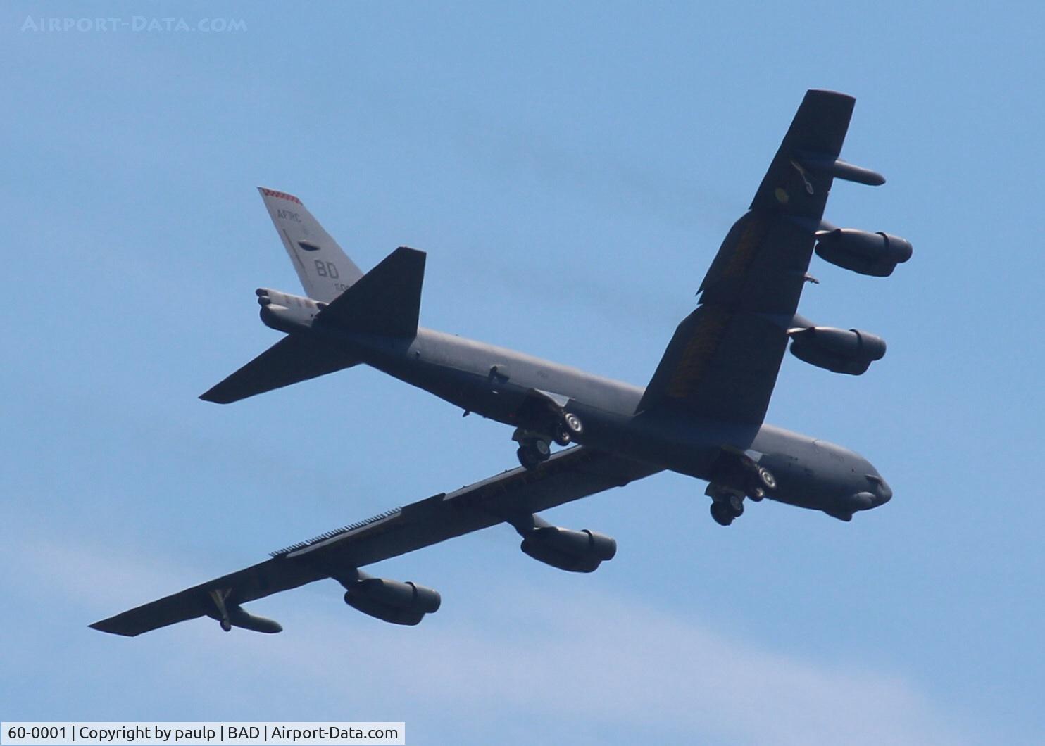 60-0001, 1960 Boeing B-52H Stratofortress C/N 464366, Landing at Barksdale Air Force Base.