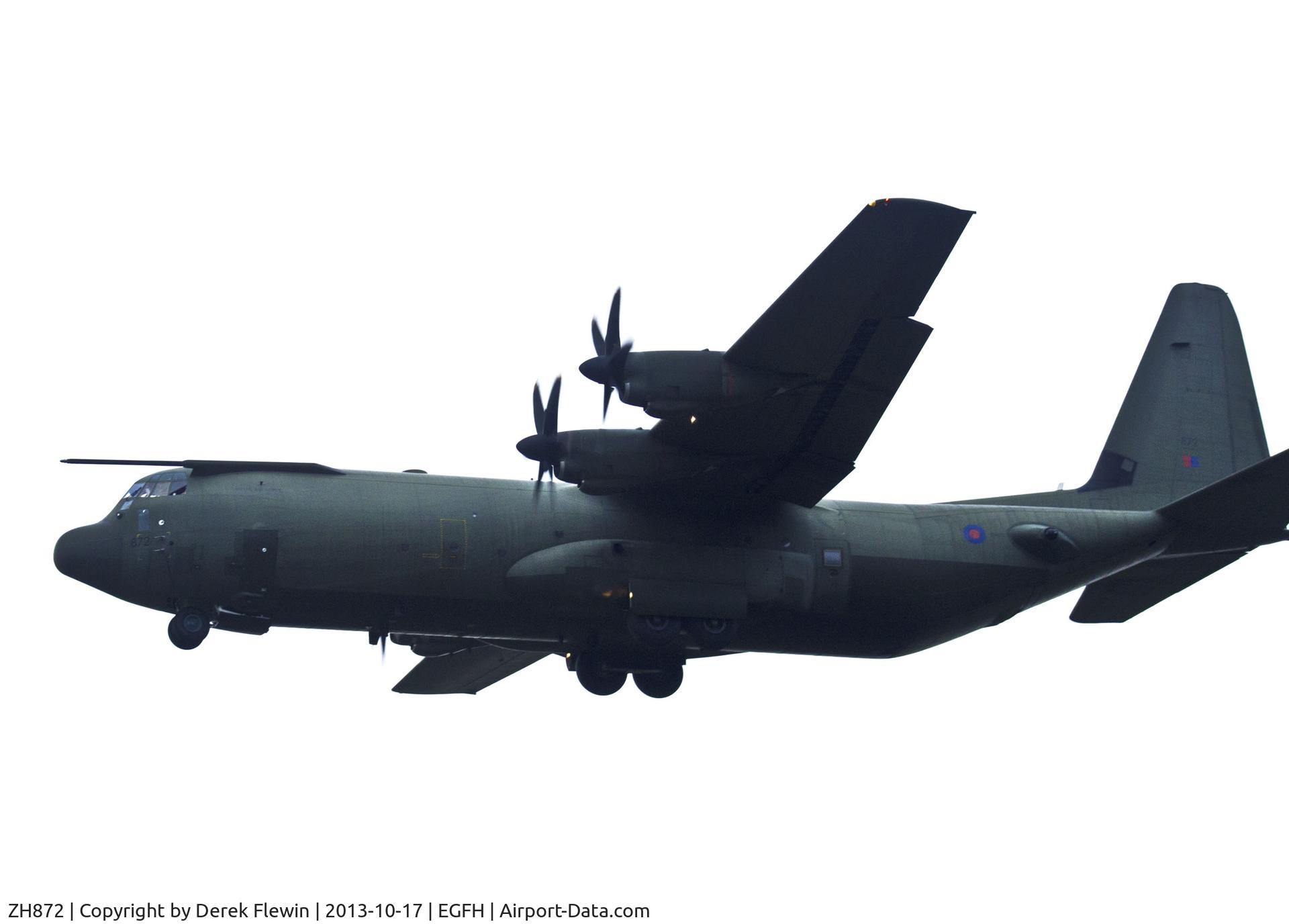 ZH872, 1997 Lockheed Martin C-130J-30 Hercules C.4 C/N 382-5456, C-130J-30 Ascot 872, coded 872, VERY low missed approach to runway 22 at EGFH.