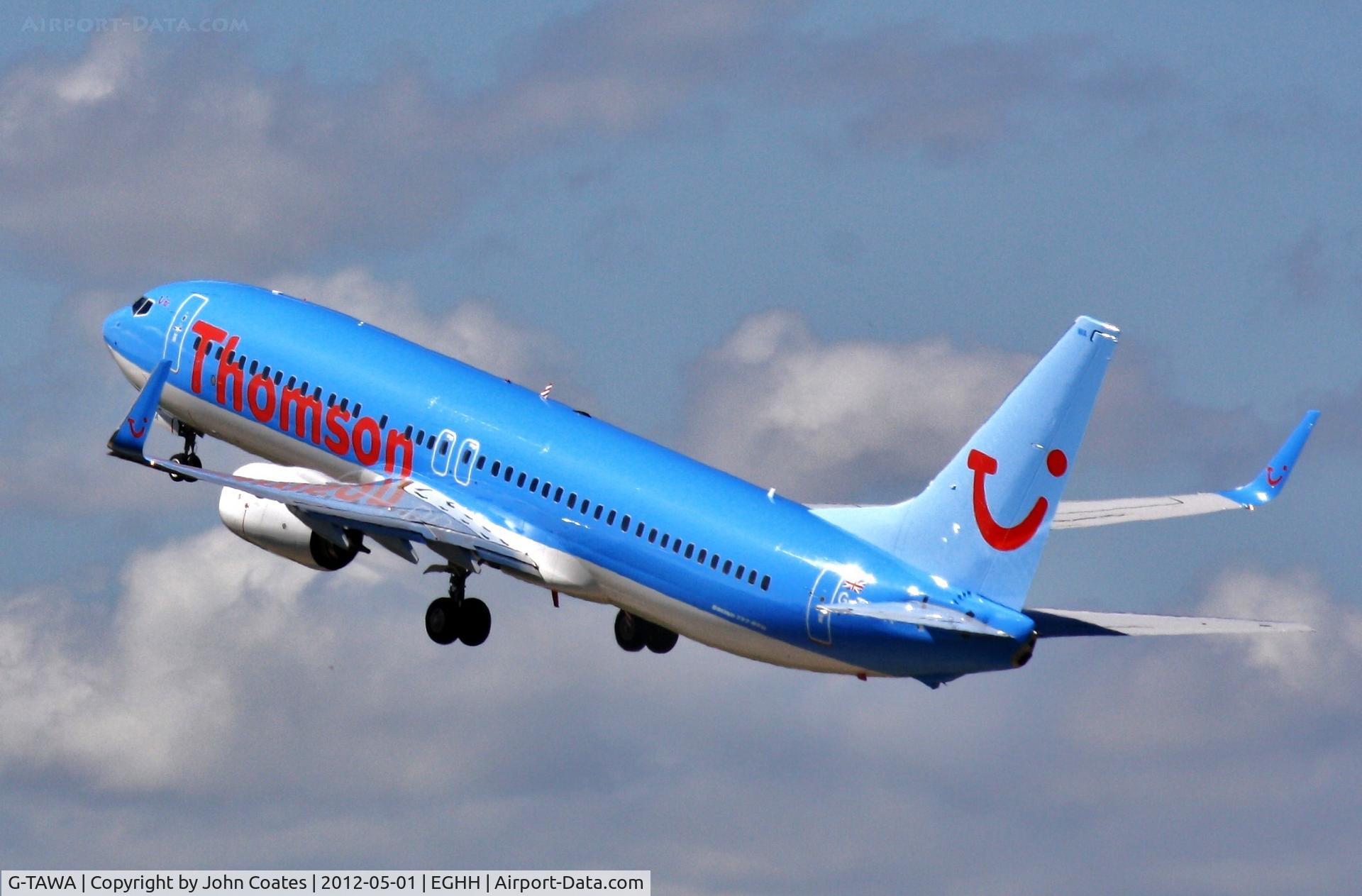 G-TAWA, 2012 Boeing 737-8K5 C/N 37264, Lifting away from 26