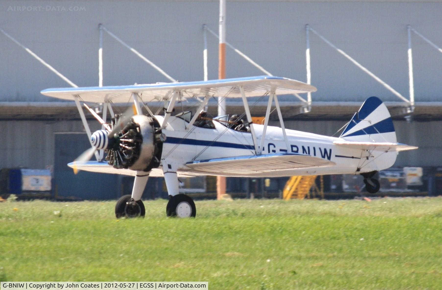 G-BNIW, 1941 Boeing PT-17 Kaydet (A75N1) C/N 75-1526, Touching down .