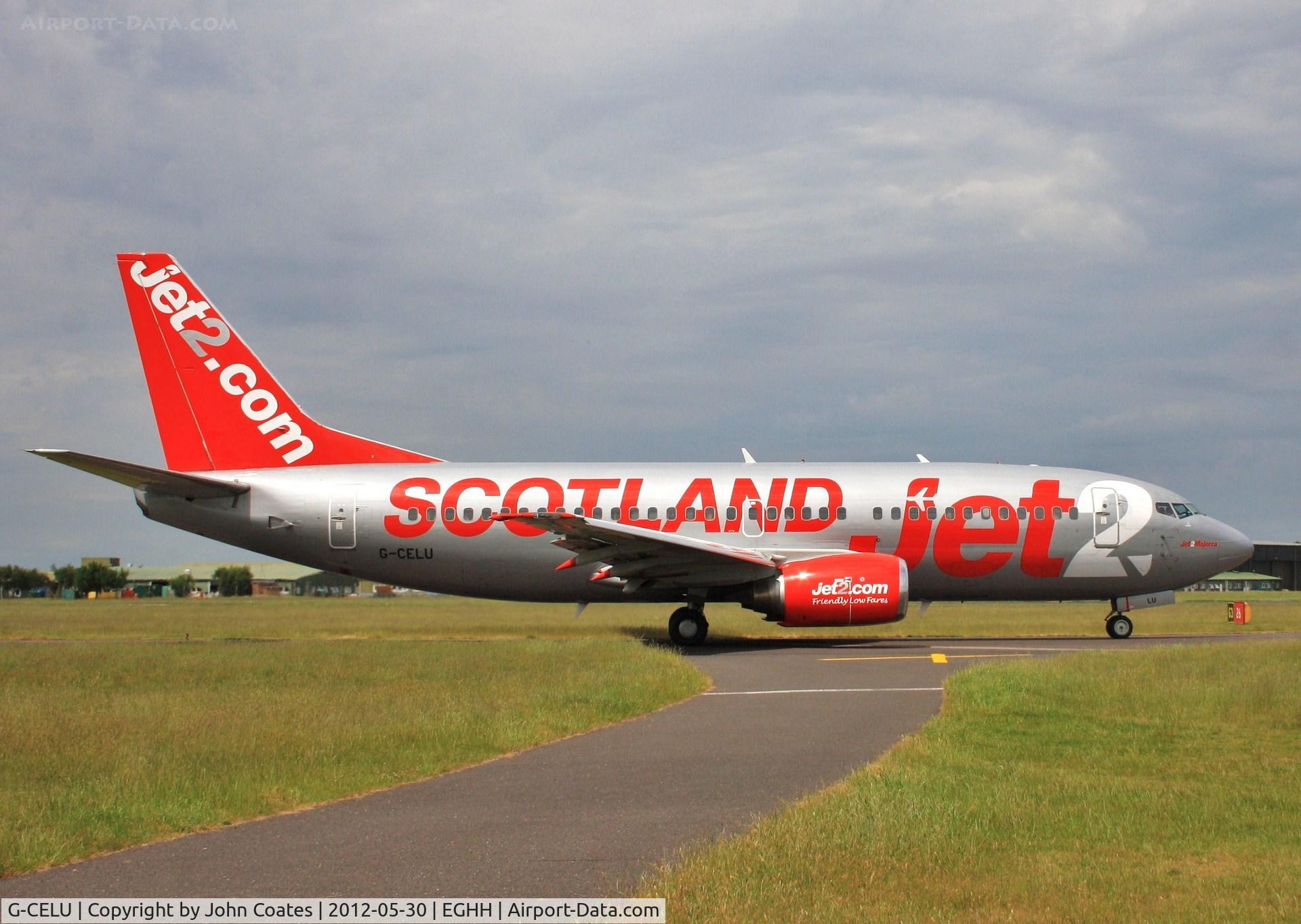 G-CELU, 1986 Boeing 737-377 C/N 23657, Taxiing to depart after diversion.
