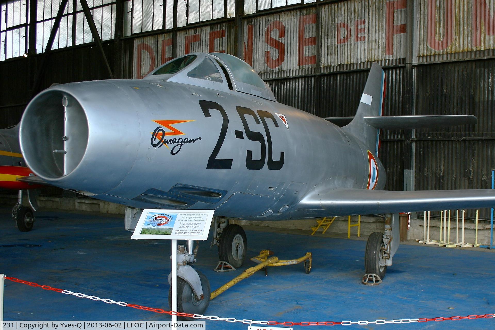 231, Dassault MD-450 Ouragan C/N 231, Dassault MD-450 Ouragan, Canopée Museum Châteaudun Air Base 279 (LFOC)