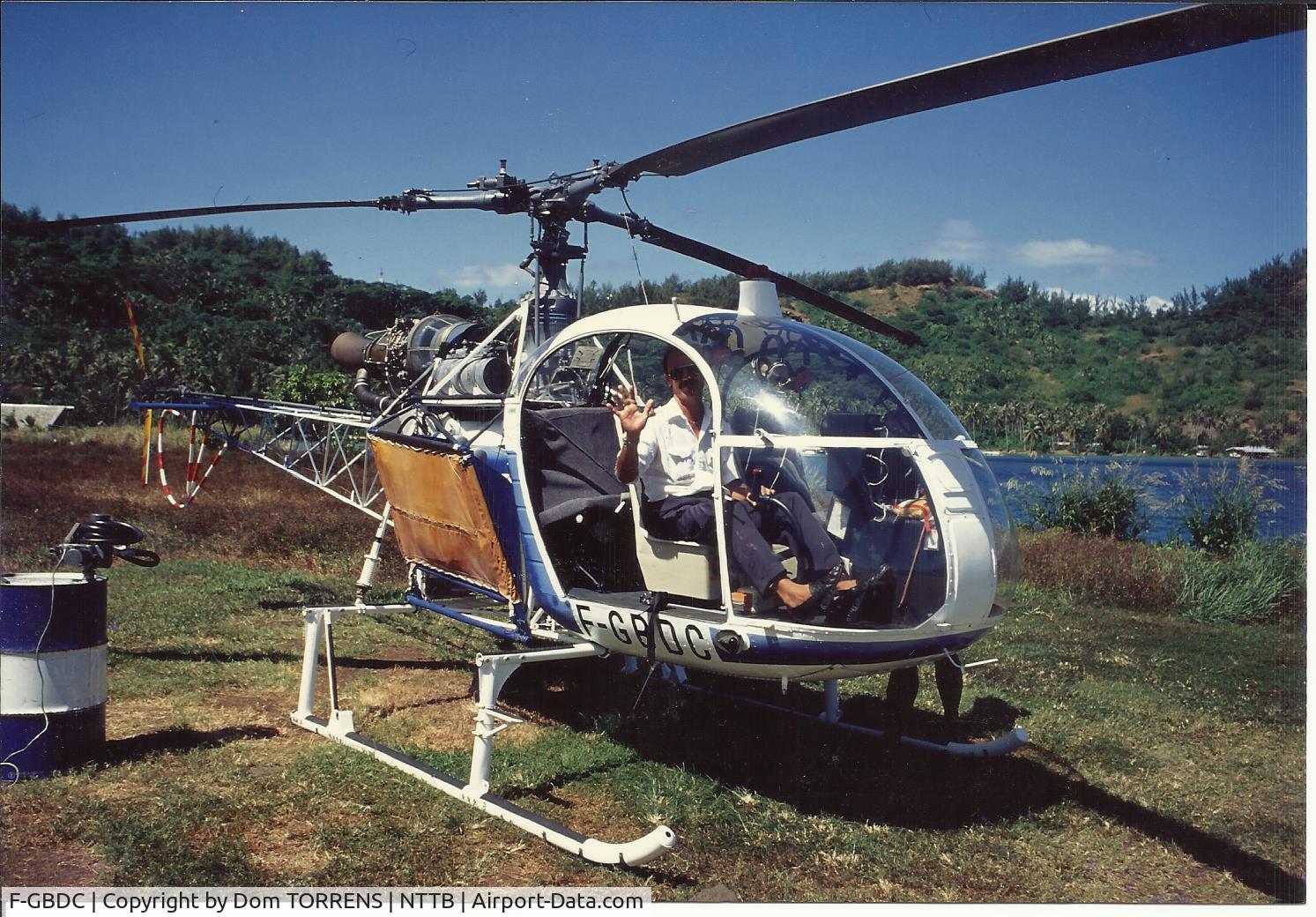 F-GBDC, Aerospatiale SA-318C Alouette Astazou C/N 1820, F-GBDC landed on Tahiti helicoptères helipad , Paofai bay, Bora bora Ilsand