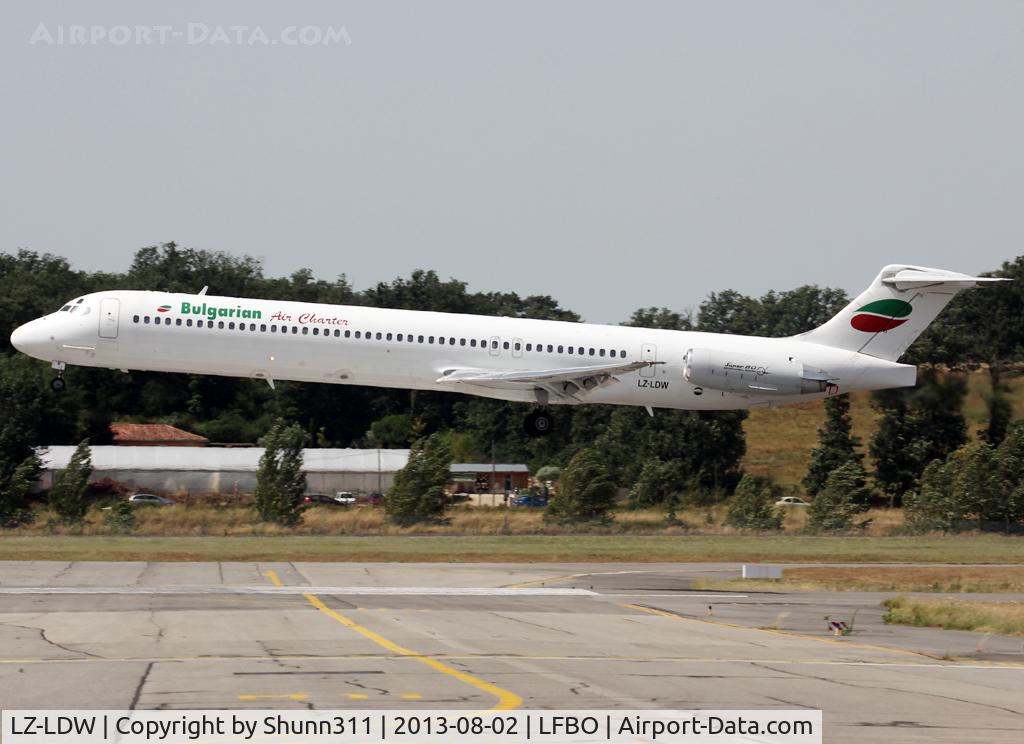 LZ-LDW, 1989 McDonnell Douglas MD-82 (DC-9-82) C/N 49795, Landing rwy 14R and used by Mistral for summer...