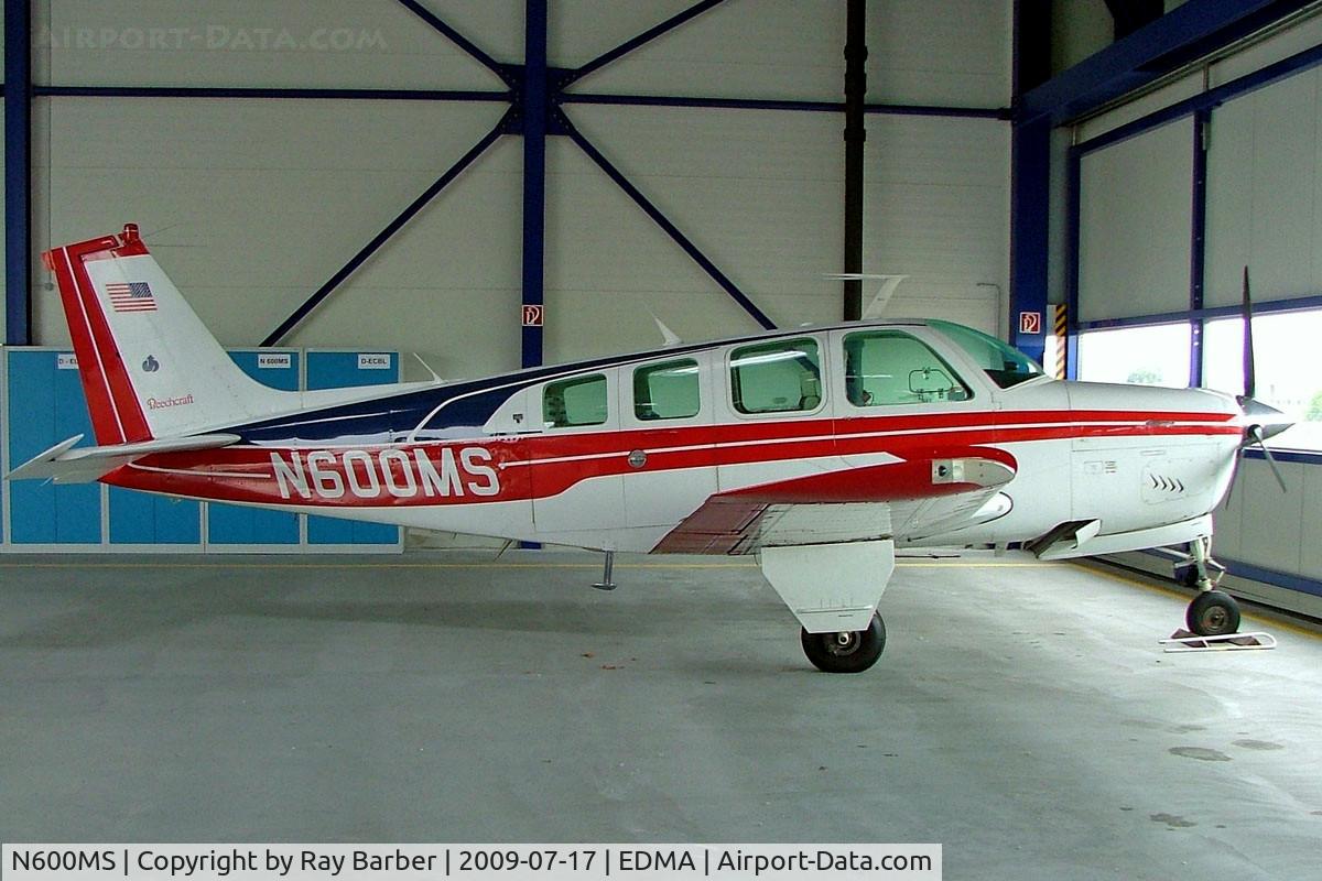 N600MS, 1977 Beech A36 Bonanza 36 C/N E-995, Beech A36 Bonanza 36 [E-995] Augsburg~D 17/07/2009