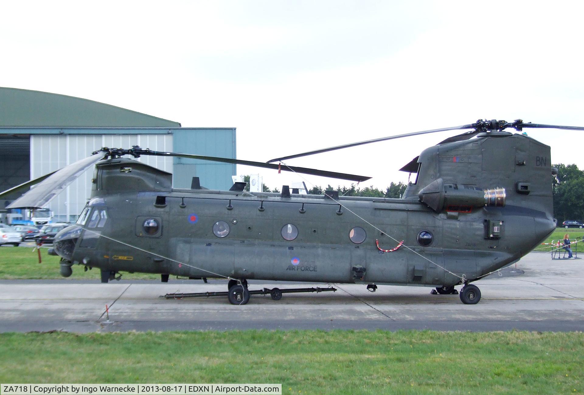 ZA718, Boeing Vertol Chinook HC.2 C/N M/A030/B-849/M7001, Boeing Vertol Chinook HC.2 of the RAF at the Spottersday of the Nordholz Airday 2013 celebrationg 100 Years of German Naval Aviation at Nordholz Naval Aviation Base