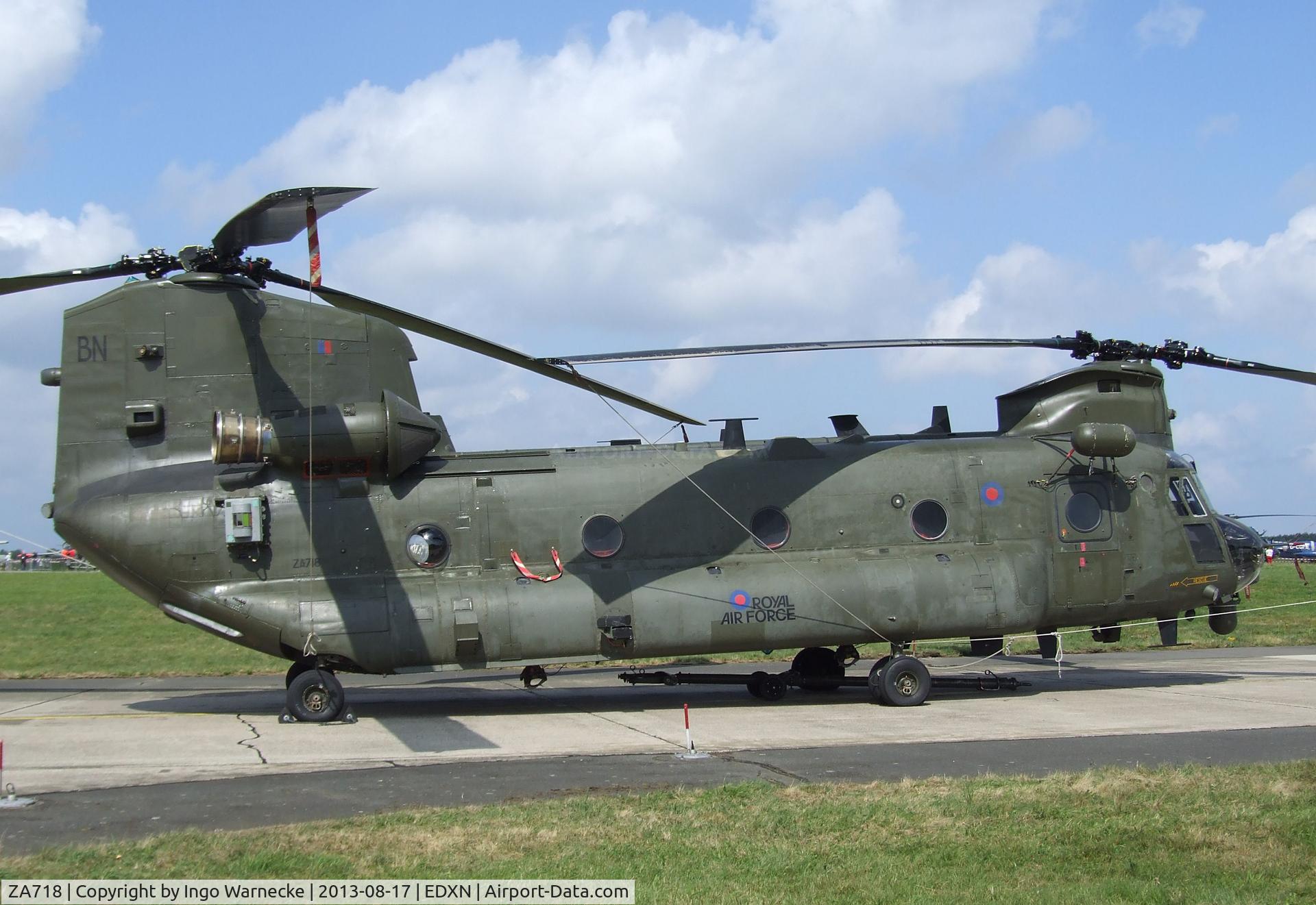 ZA718, Boeing Vertol Chinook HC.2 C/N M/A030/B-849/M7001, Boeing Vertol Chinook HC.2 of the RAF at the Spottersday of the Nordholz Airday 2013 celebrationg 100 Years of German Naval Aviation at Nordholz Naval Aviation Base