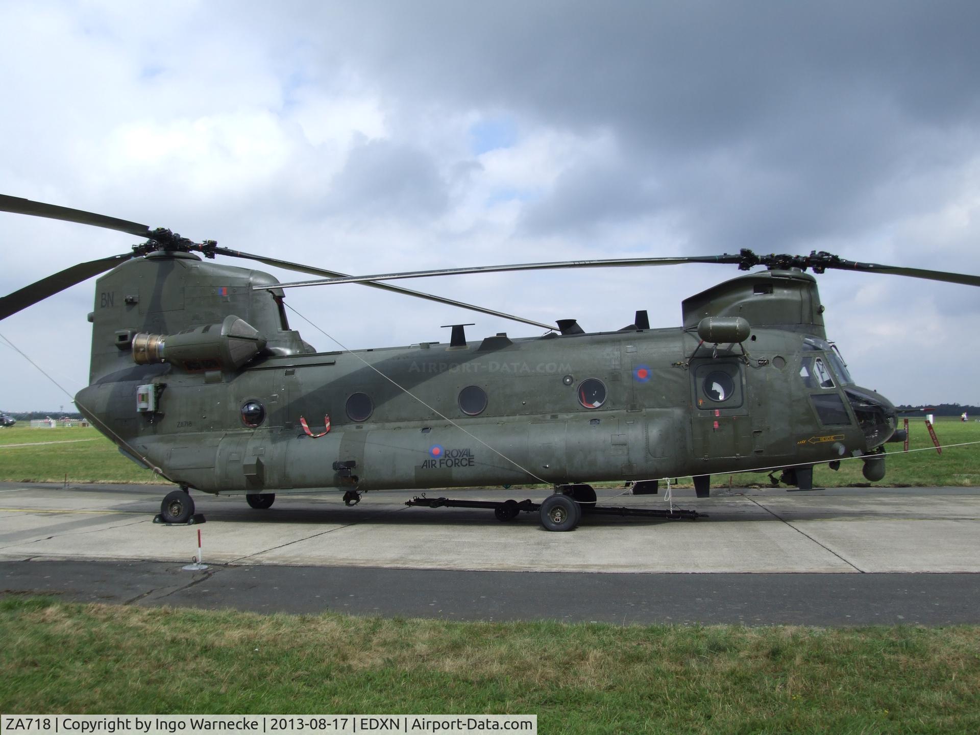 ZA718, Boeing Vertol Chinook HC.2 C/N M/A030/B-849/M7001, Boeing Vertol Chinook HC.2 of the RAF at the Spottersday of the Nordholz Airday 2013 celebrationg 100 Years of German Naval Aviation at Nordholz Naval Aviation Base