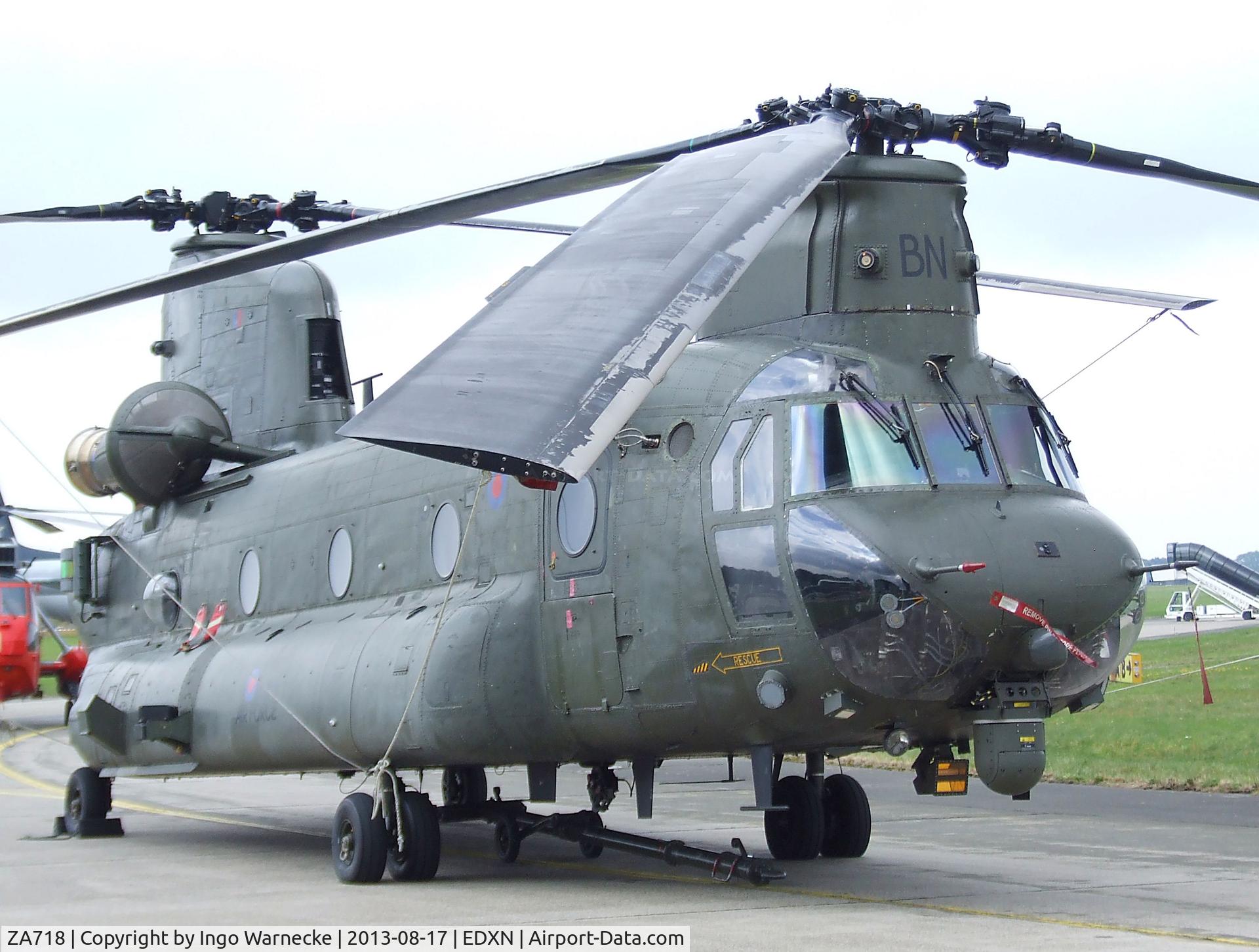 ZA718, Boeing Vertol Chinook HC.2 C/N M/A030/B-849/M7001, Boeing Vertol Chinook HC.2 of the RAF at the Spottersday of the Nordholz Airday 2013 celebrationg 100 Years of German Naval Aviation at Nordholz Naval Aviation Base