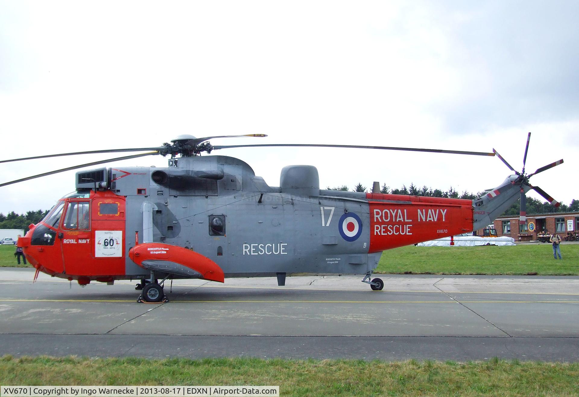 XV670, 1970 Westland Sea King HU.5 C/N WA658, Westland Sea King HU.5 of the Royal Navy at the Spottersday of the Nordholz Airday 2013 celebrationg 100 Years of German Naval Aviation at Nordholz Naval Aviation Base
