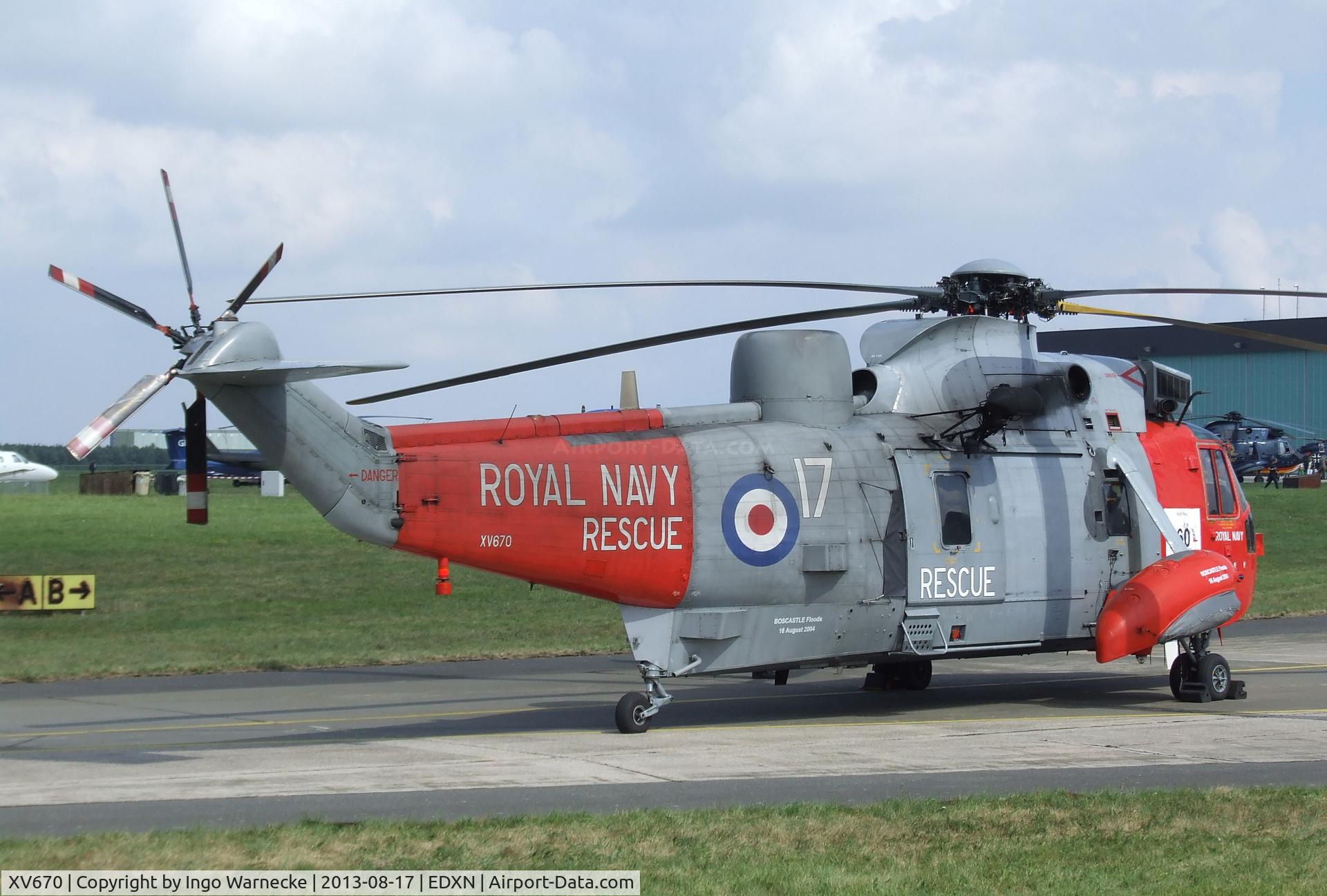 XV670, 1970 Westland Sea King HU.5 C/N WA658, Westland Sea King HU.5 of the Royal Navy at the Spottersday of the Nordholz Airday 2013 celebrationg 100 Years of German Naval Aviation at Nordholz Naval Aviation Base