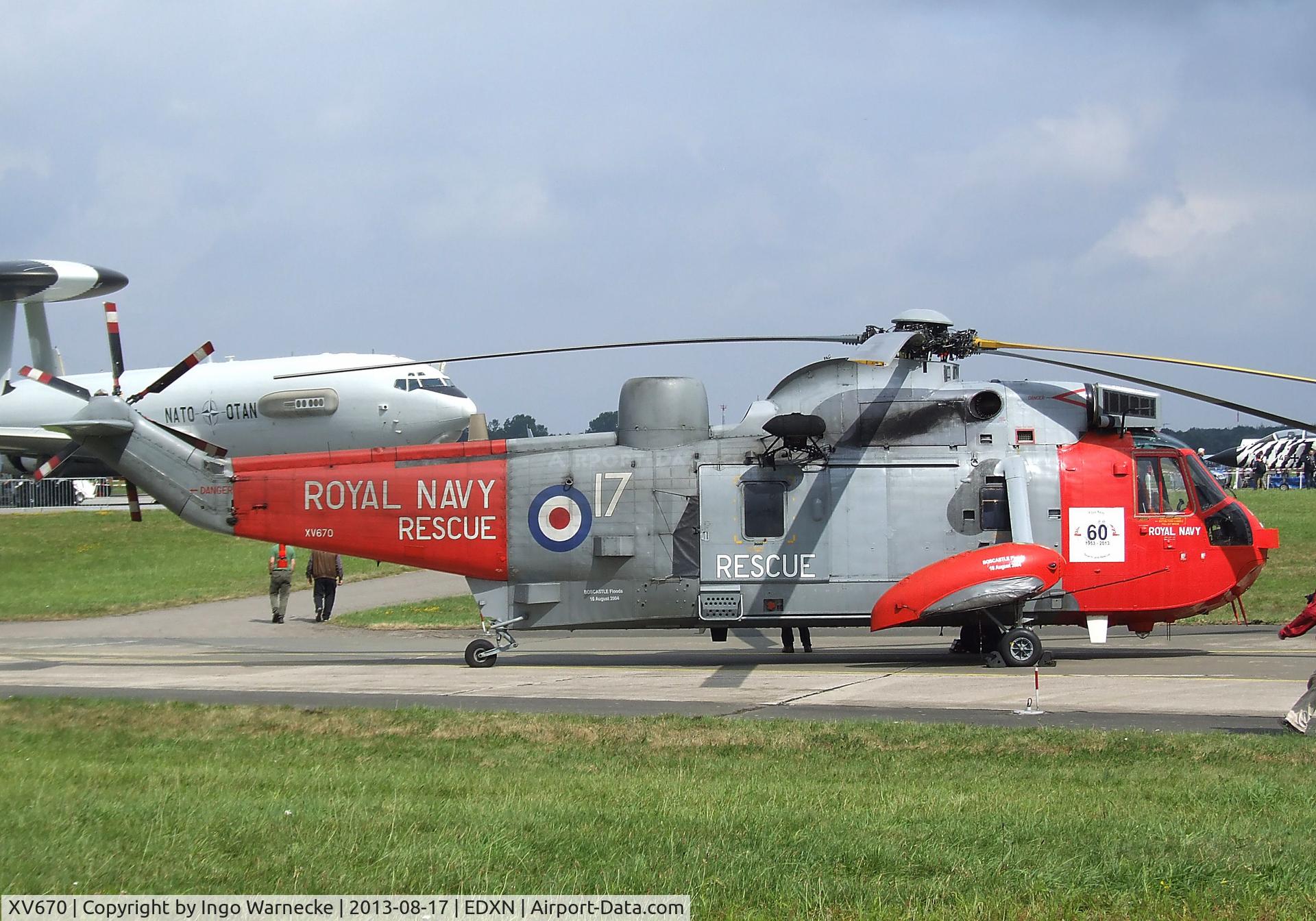 XV670, 1970 Westland Sea King HU.5 C/N WA658, Westland Sea King HU.5 of the Royal Navy at the Spottersday of the Nordholz Airday 2013 celebrationg 100 Years of German Naval Aviation at Nordholz Naval Aviation Base
