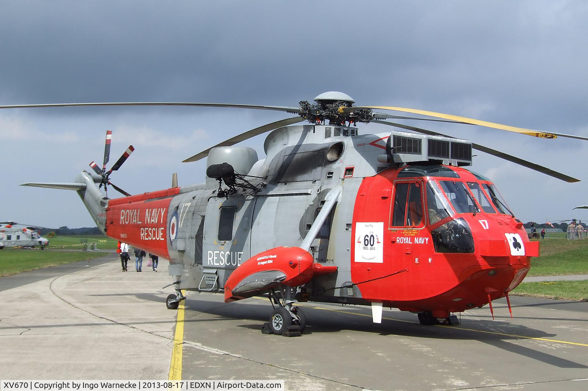 XV670, 1970 Westland Sea King HU.5 C/N WA658, Westland Sea King HU.5 of the Royal Navy at the Spottersday of the Nordholz Airday 2013 celebrationg 100 Years of German Naval Aviation at Nordholz Naval Aviation Base