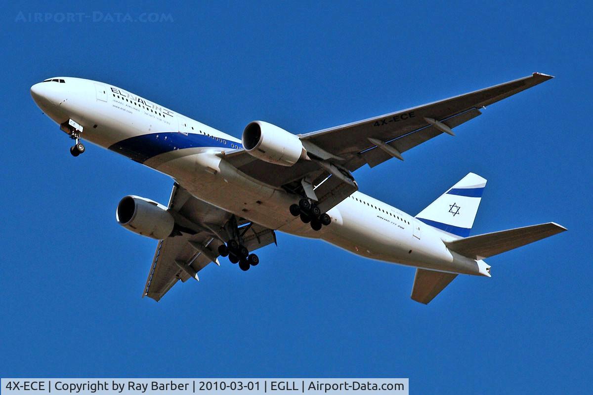 4X-ECE, 2007 Boeing 777-258/ER C/N 36083, 4X-ECE   Boeing 777-258ER [36083] (El Al Israel Airlines) Home~G 01/03/2010