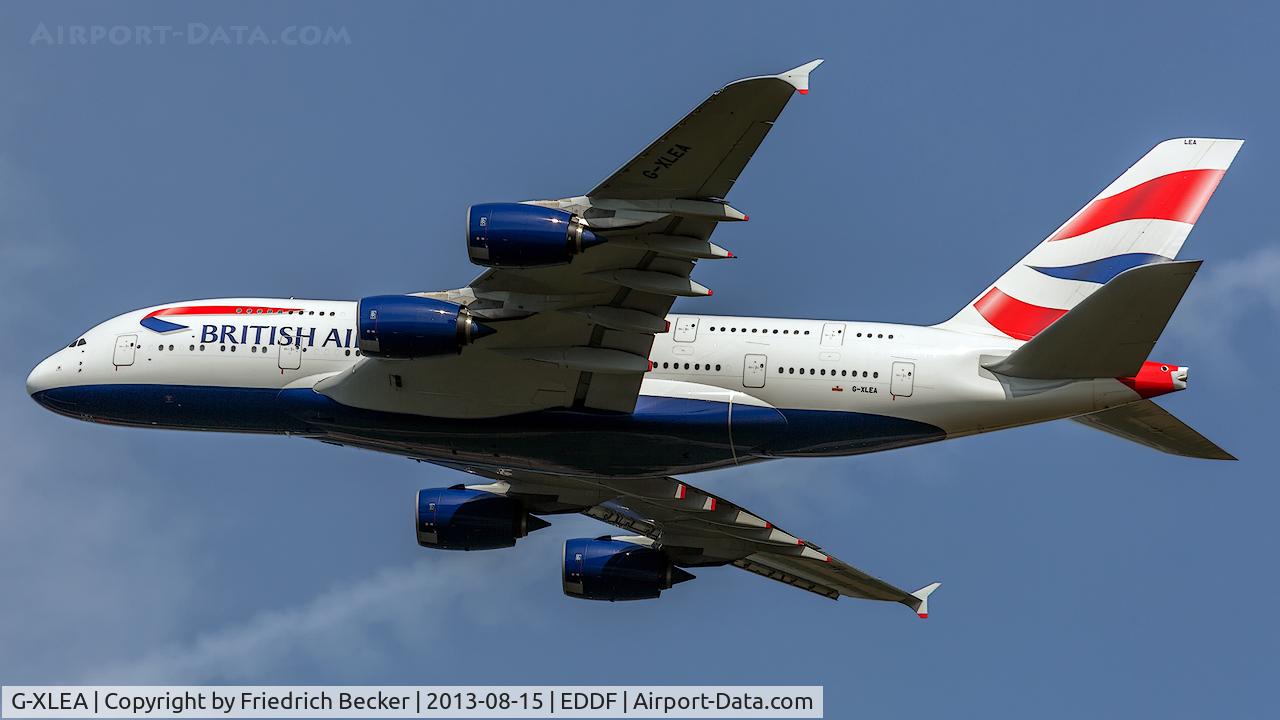 G-XLEA, 2012 Airbus A380-841 C/N 095, departure from Frankfurt