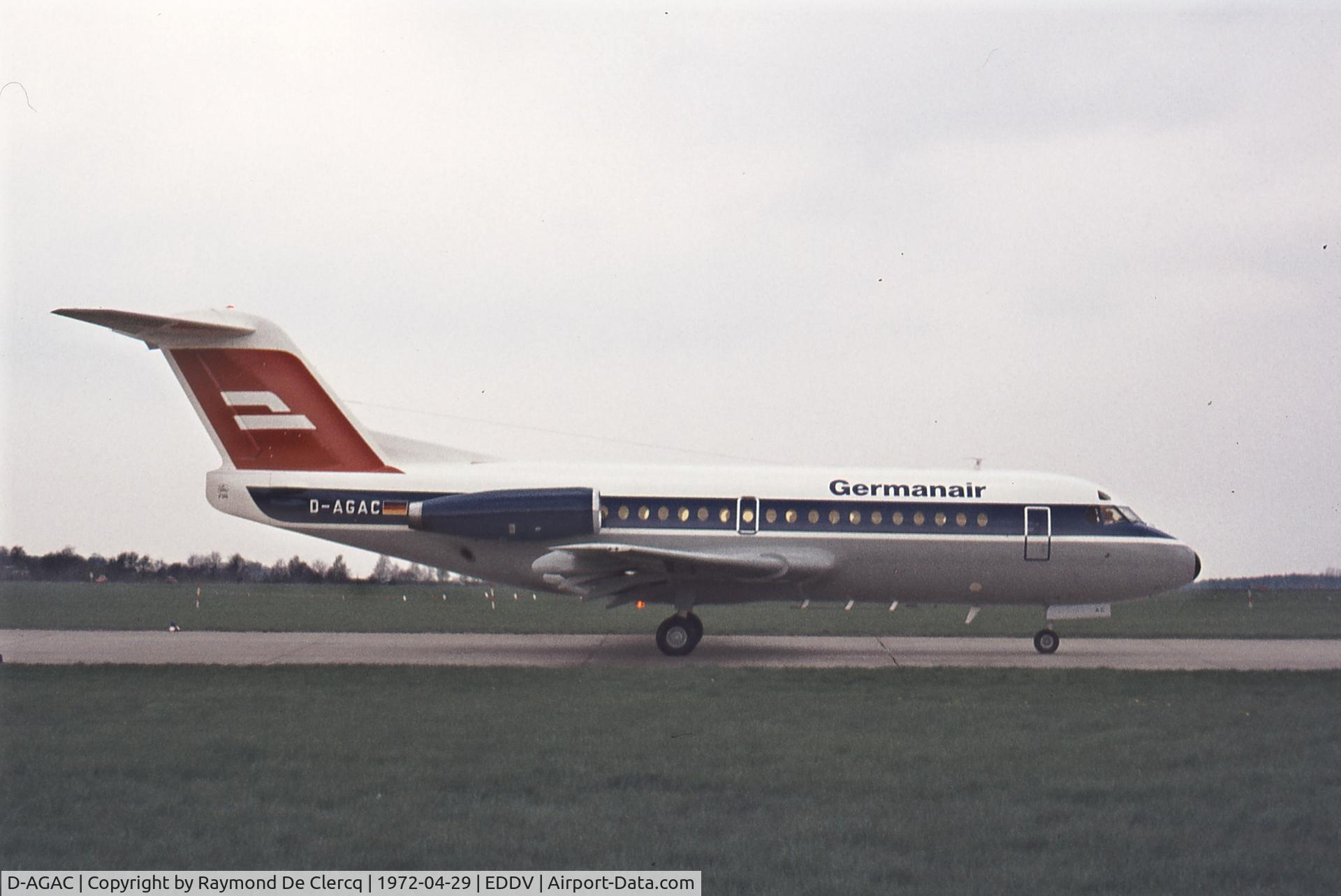 D-AGAC, 1972 Fokker F.28-1000 Fellowship C/N 11050, Hannover Messe 1972