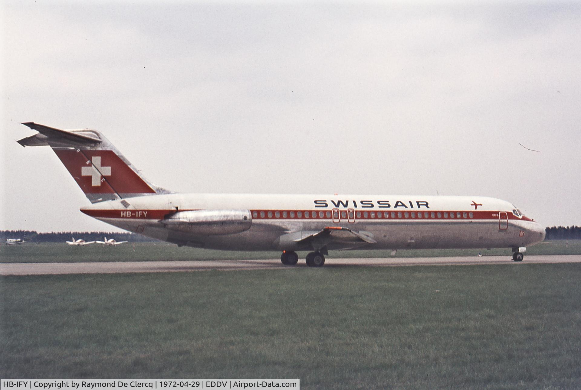 HB-IFY, 1968 Douglas DC-9-32 C/N 47219, Hannover Messe 1972