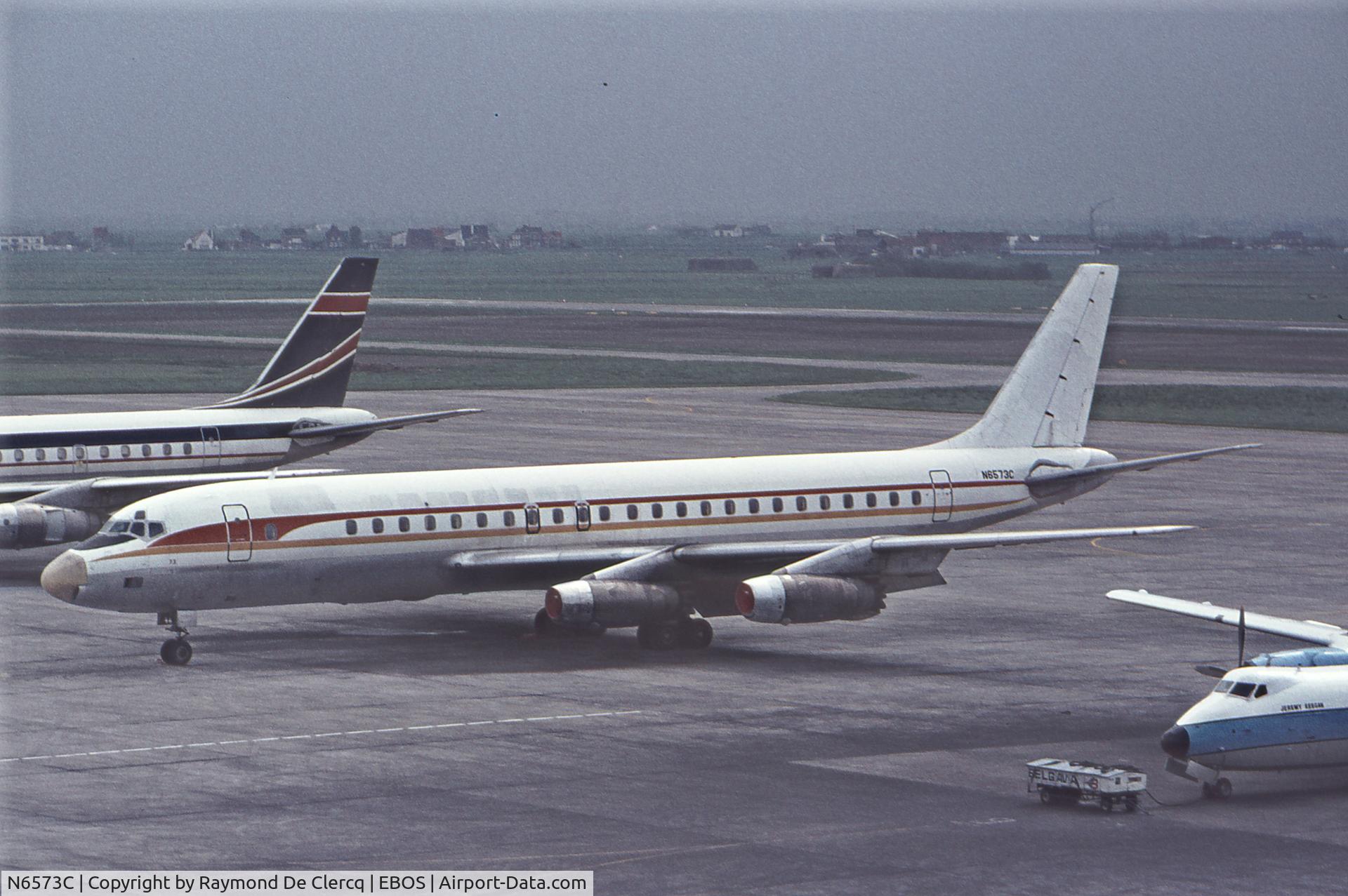 N6573C, 1960 Douglas DC-8-21 C/N 45603, Ostend, Mid-70's