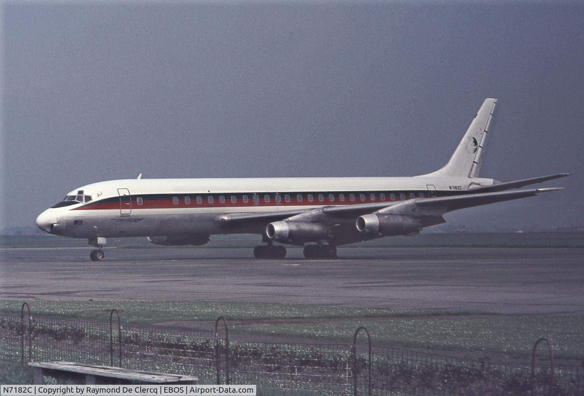 N7182C, 1960 Douglas DC-8-32 C/N 45603, Ostend, Mid 70's