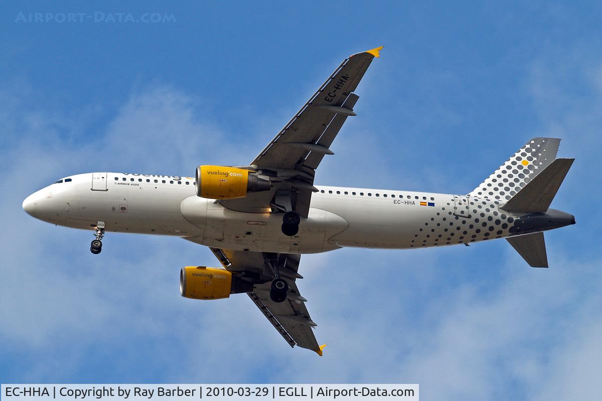 EC-HHA, 2000 Airbus A320-214 C/N 1221, Airbus A320-214 [1221] (Vueling Airlines) Home~G 28/03/2010. On approach 27R