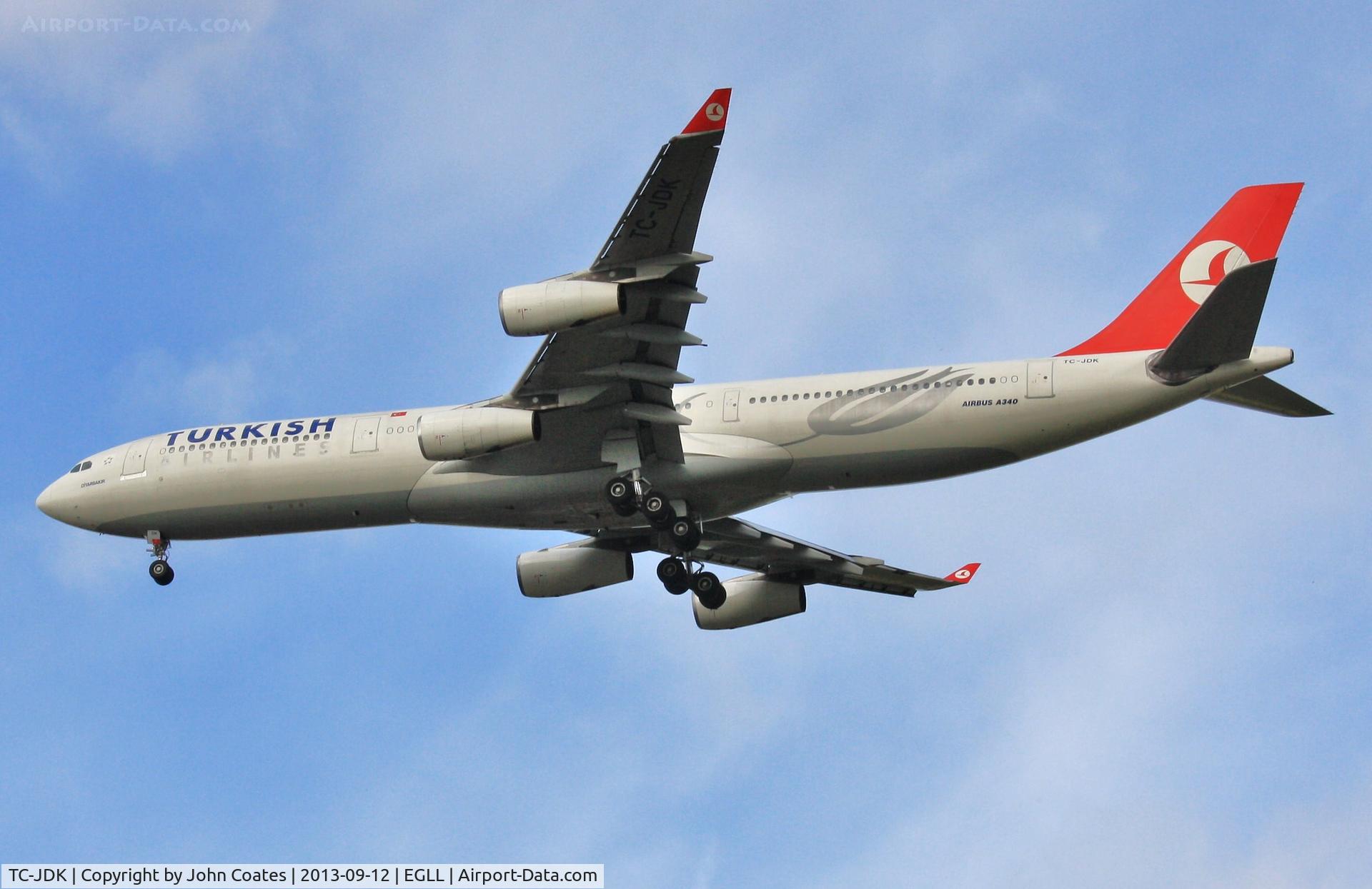 TC-JDK, 1993 Airbus A340-311 C/N 025, Finals to 27R.