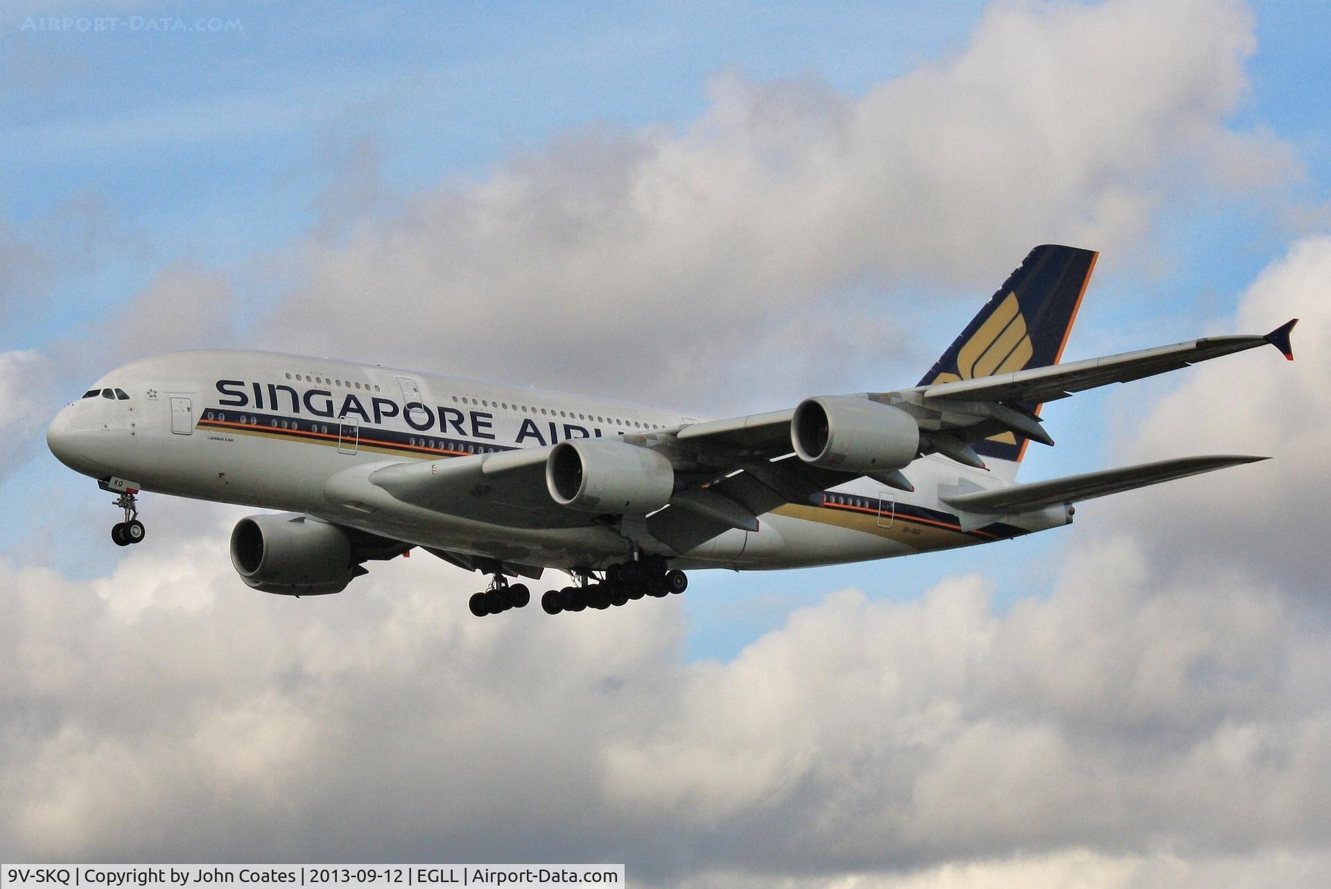 9V-SKQ, 2011 Airbus A380-841 C/N 079, Finals to 27R.