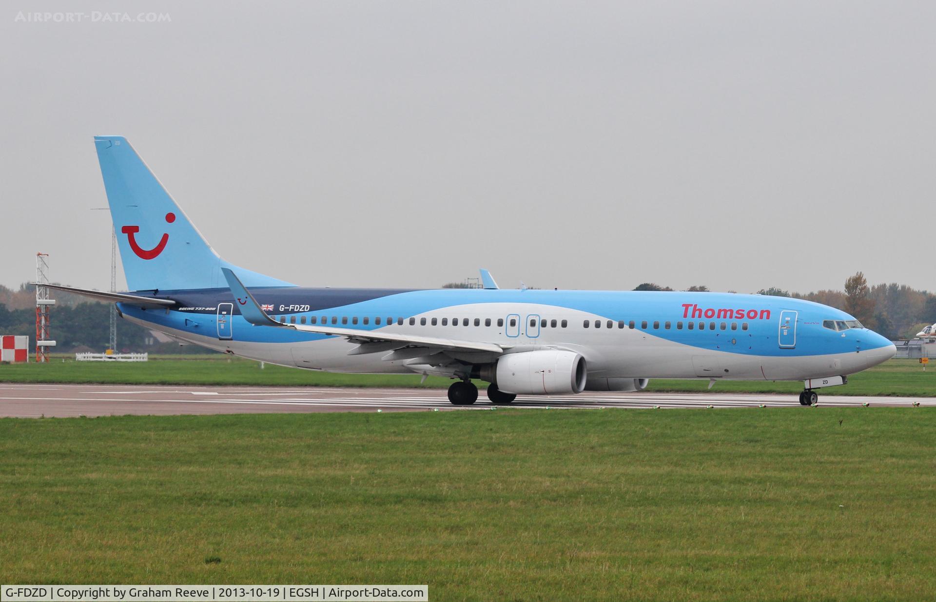 G-FDZD, 2007 Boeing 737-8K5 C/N 35132, About to depart.