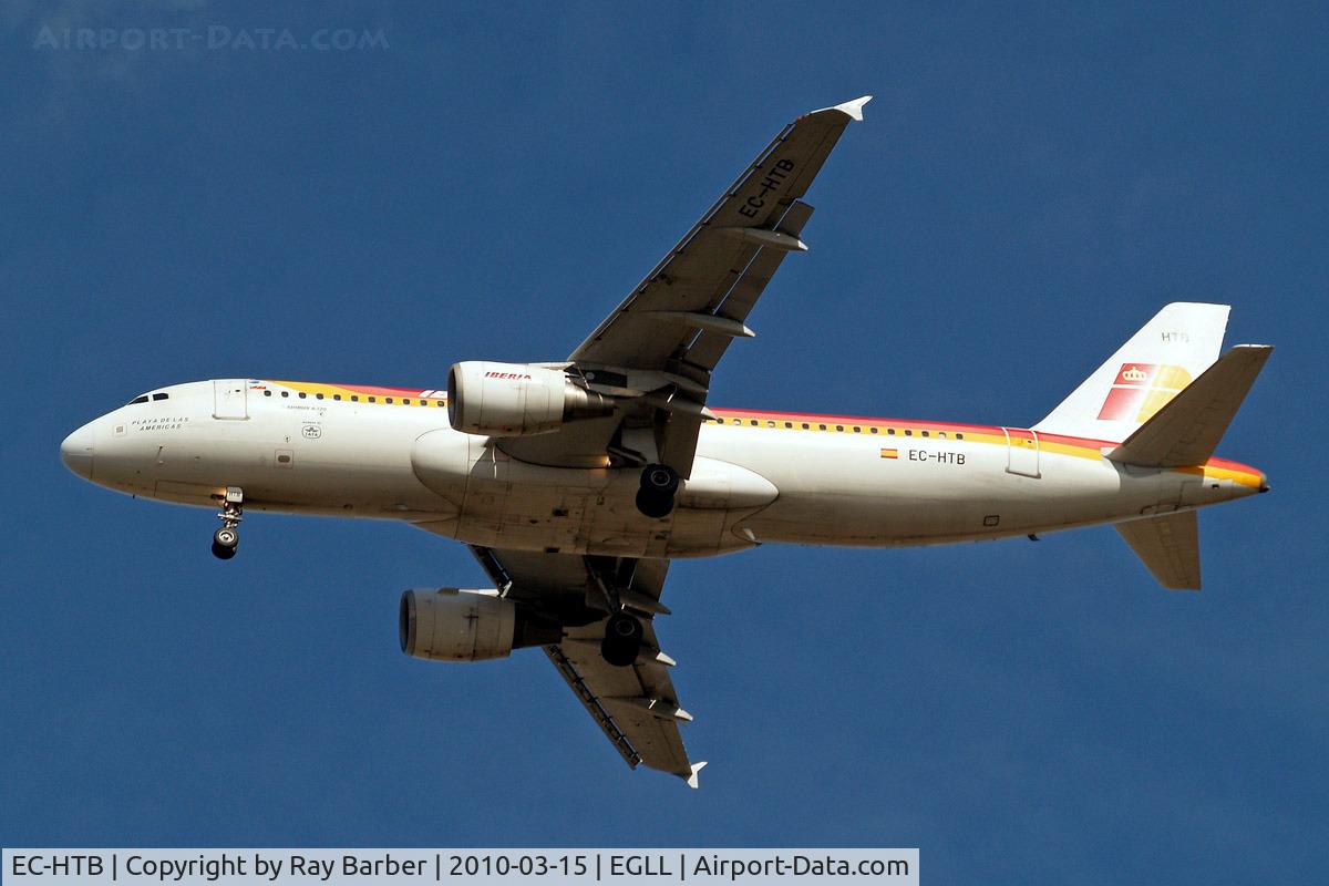 EC-HTB, 2001 Airbus A320-214 C/N 1530, Airbus A320-214 [1530] (Iberia) Home~G 15/03/2010. On approach 27R.