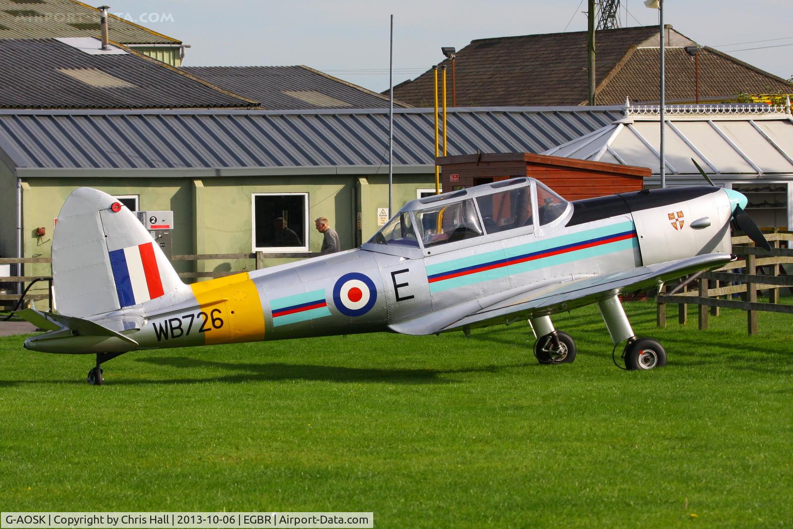 G-AOSK, 1950 De Havilland DHC-1 Chipmunk 22A C/N C1/0178, at Breighton's Pre Hibernation Fly-in, 2013